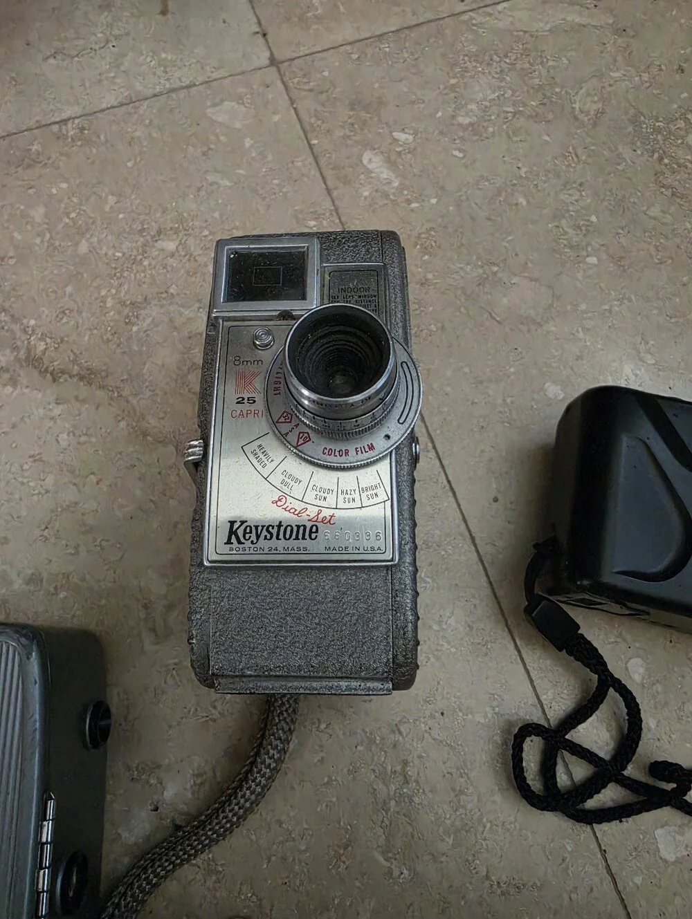 Vintage Silver & Black Movie Camera and Film Camera Bundle